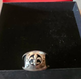 Anillo Plata Maciza Flor de Lis