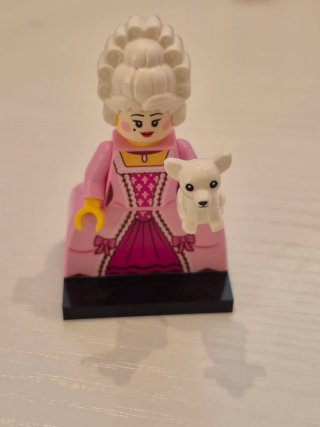 Lego Figura Dama con Perro Blanco 24