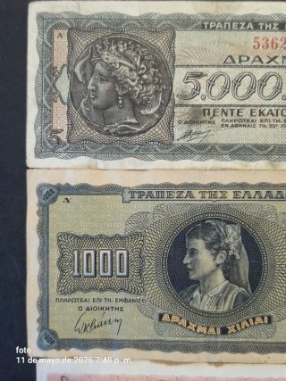Lotes de Billetes Griegos Antiguos