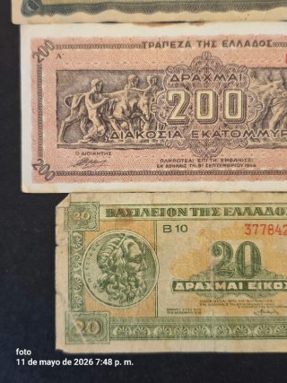 Lotes de Billetes Griegos Antiguos