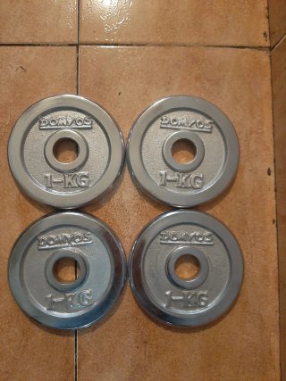 4 Discos Cromados de 1kg