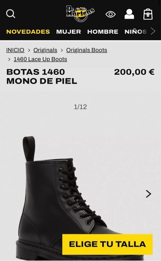 Botas Dr. Martens 1460 Mono todo negro
