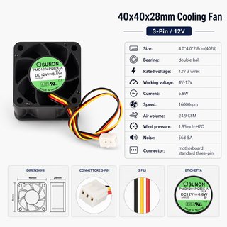 Kit Ventola Raffreddamento Nvidia Tesla M4/P4/T4