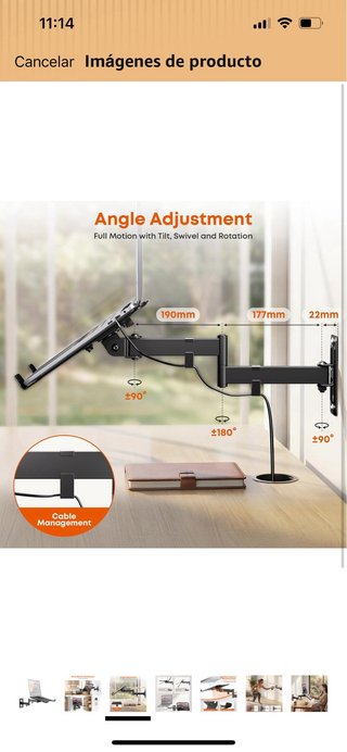 Soporte Pared Portátil/Tableta Carga 5kg