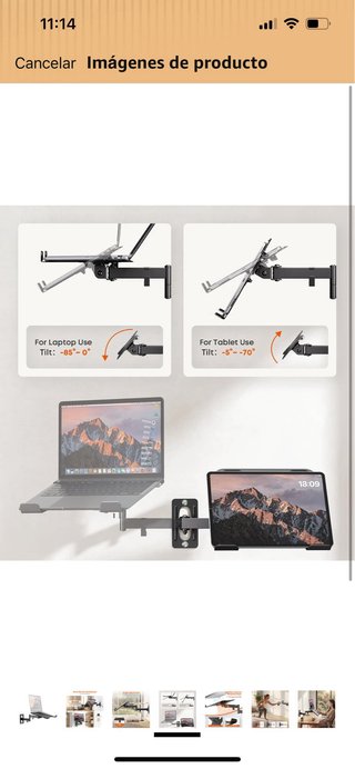 Soporte Pared Portátil/Tableta Carga 5kg