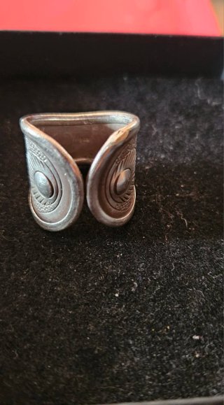 Anillo Étnico Plata Maciza Grabados Talla Grande