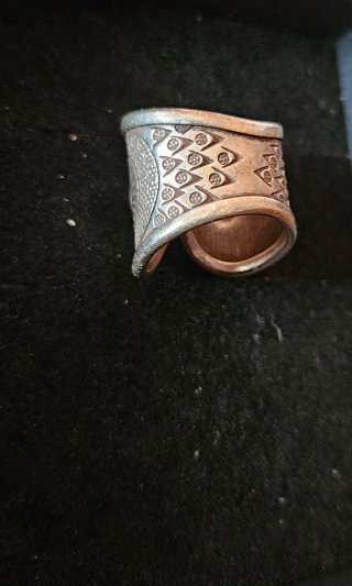 Anillo Étnico Plata Maciza Grabados Talla Grande