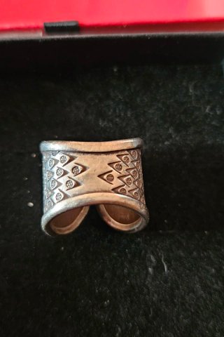 Anillo Étnico Plata Maciza Grabados Talla Grande