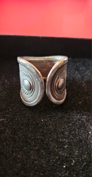 Anillo Étnico Plata Maciza Grabados Talla Grande