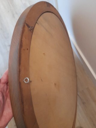Espejo redondo de madera