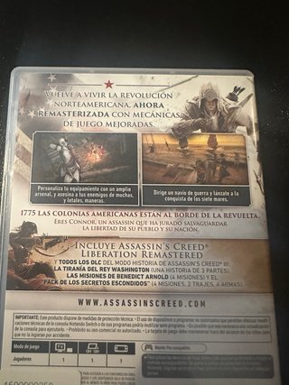 Assassin's Creed III Remastered Nintendo Switch