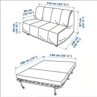 Sofá Cama Ikea 2 Plazas Rojo