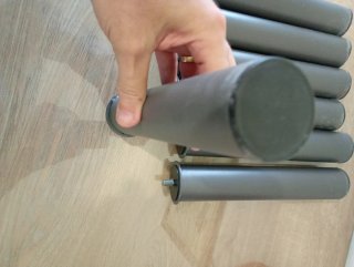 7 Patas Cama Metálicas Grises 25cm