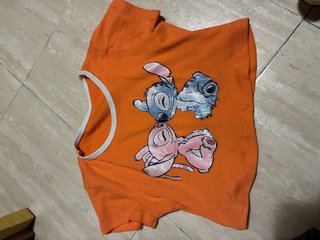 Top naranja Lilo y Stitch niña