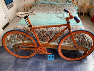 Bicicleta Fixie Naranja Contrapedal