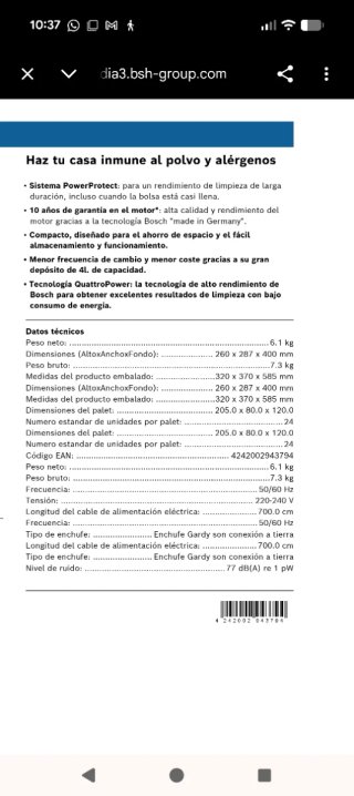 Aspiradora Bosch GL30 ProHygienic