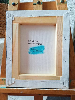 NUEVO Lienzo pintado a mano. 22x27cm