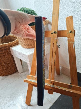 NUEVO Lienzo pintado a mano. 22x27cm