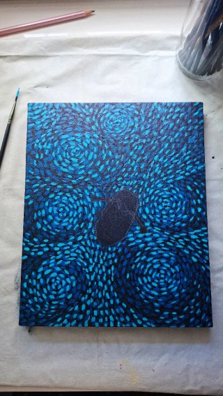 NUEVO Lienzo pintado a mano. 22x27cm