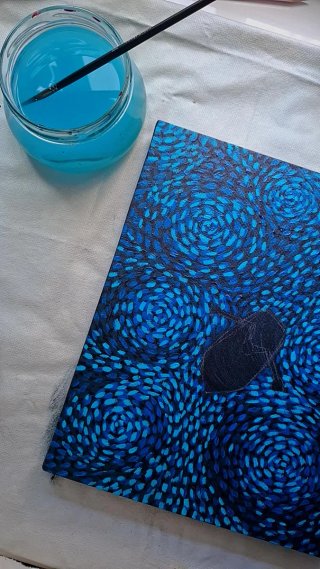 NUEVO Lienzo pintado a mano. 22x27cm