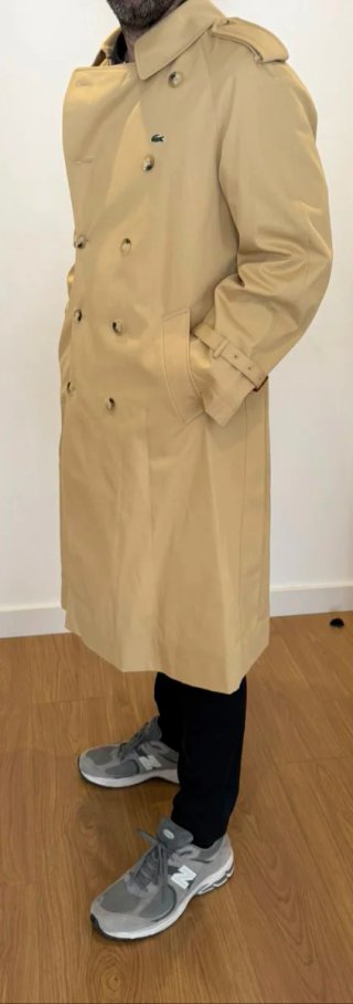 Gabardina Lacoste Beige Hombre