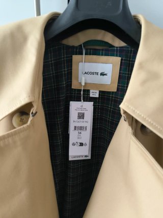 Gabardina Lacoste Beige Hombre