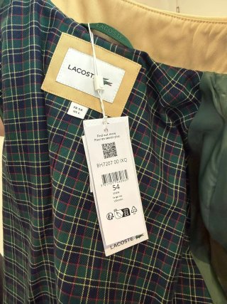 Gabardina Lacoste Beige Hombre