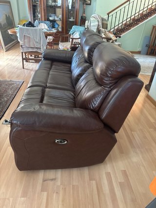 Sofá reclinable de 2/3 plazas en piel