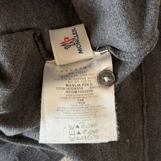 Polo Moncler Uomo S Grigio Cotone Manica lunga
