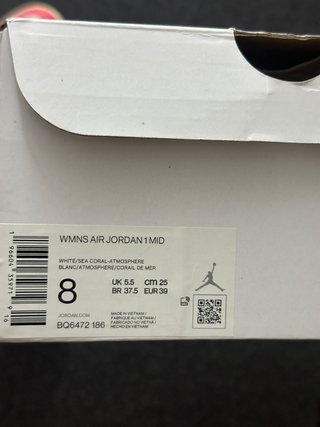 Nike Jordan 1 Mid Rosa 39 Scatola Originale