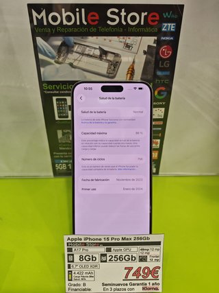 Apple iPhone 15 Pro Max 256GB Titanio Natural