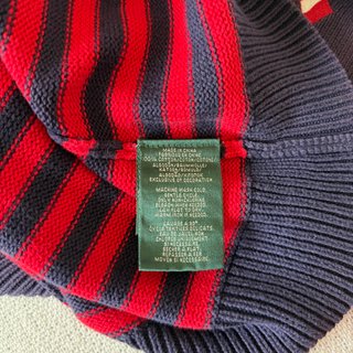 Pullover Polo Ralph Lauren Donna M righe Blu Rosso