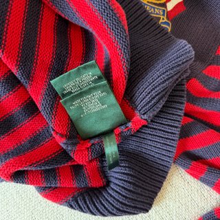 Pullover Polo Ralph Lauren Donna M righe Blu Rosso