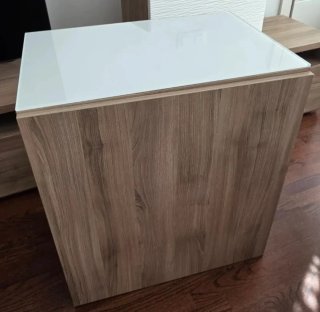Tapa cristal blanco 60x40cm para mueble Besta