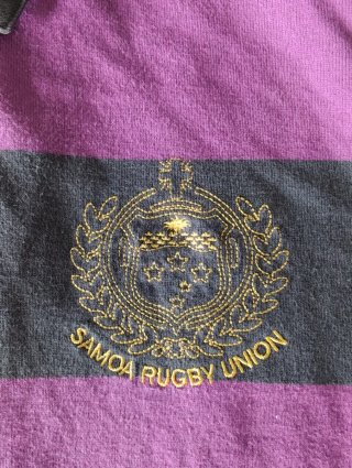 Polo Rugby Puma Hombre Rayas Morado/Gris