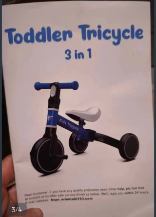 Triciclo Infantil 3 en 1 Bici Pedales