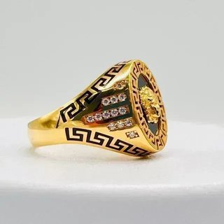 Anillo Versace Medusa Oro Negro