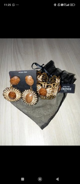 Parure Trendi bracciale e orecchini oro