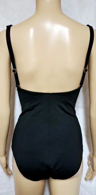 Costume intero nero drappeggiato