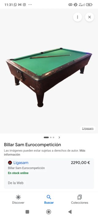 Mesa de billar Sam Eurocompetición 8 pies