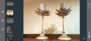 Candelabros dorados y plateados