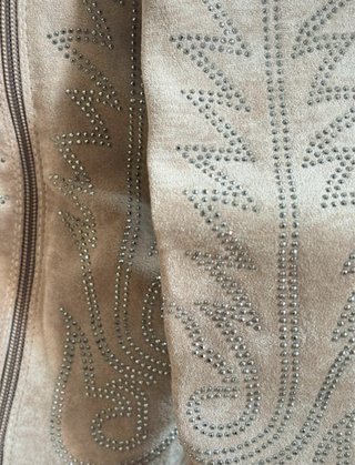 Stivali texani in camoscio beige