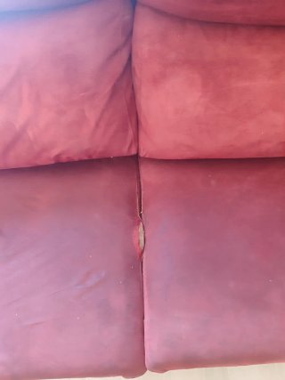 Sofá de 3 plazas rojo y negro