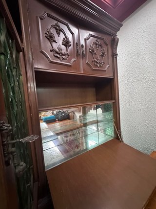 Mueble clásico vintage madera y cristal