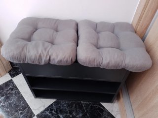 Banco zapatero gris madera como nuevo