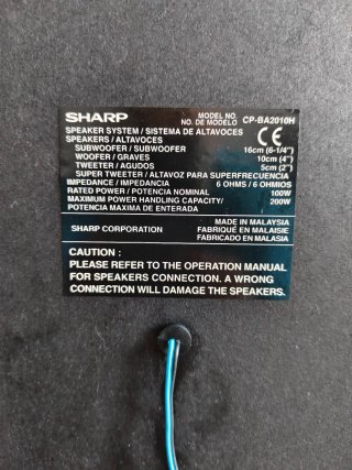 Pareja Altavoces Sharp 100W Subwoofer