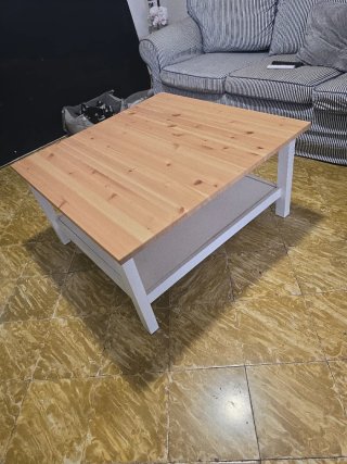 Mesa de centro madera y blanca