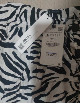 Falda Zara Estampado Cebra Talla s