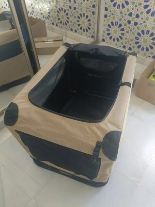 Transportín plegable para perro, beige