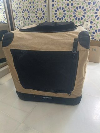 Transportín plegable para perro, beige
